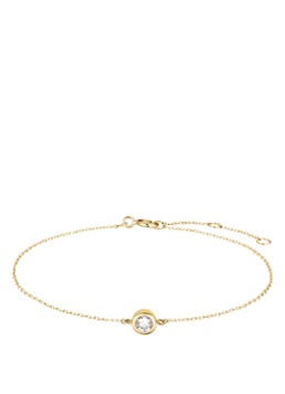 Rosefield Dames Round Solitaire armband van 14 karaat geelgoud