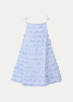 Damson Madder Dames Leili mini jurk met ruches en streepprint in de kleur Blauwgrijs, maat: 40