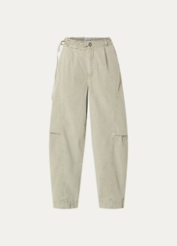 Damson Madder Dames Liv mid waist straight fit broek met steekzakken in de kleur Groen, maat: 34