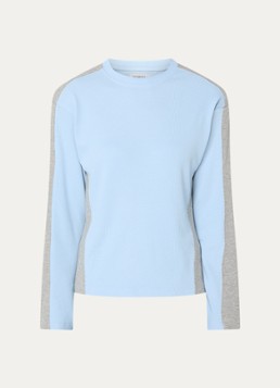 Damson Madder Dames Romey longsleeve met ribstructuur in de kleur Blauw, maat: 34
