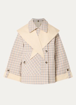Damson Madder Dames Jerry cropped trenchcoat met steekzakken in de kleur Beige, maat: 36