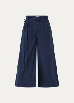 Damson Madder Dames Lotta mid waist chino met steekzakken in de kleur Donkerblauw, maat: 38