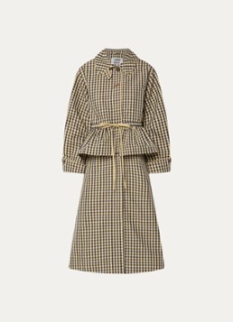 Damson Madder Dames Myrtle trenchcoat met ruitdessin en steekzakken in de kleur Geel, maat: 36