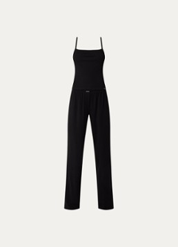 Dore & Rose Dames Pyjamaset van katoen in de kleur Zwart, maat: S