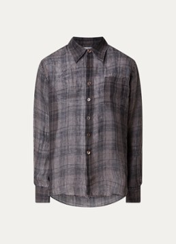 Our Legacy Heren Regular fit overhemd met ruitdessin in de kleur Donkerbruin, maat: 46
