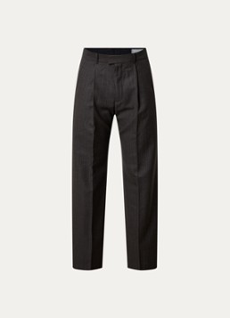 Our Legacy Heren Slack straight fit pantalon in scheerwolblend met steekzakken in de kleur Donkergrijs, maat: 52