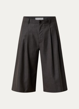 Our Legacy Heren Wide fit korte broek in wolblend met steekzakken in de kleur Lichtbruin, maat: 52