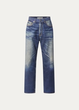 Our Legacy Heren Third mid waist straight fit jeans met gekleurde wassing in de kleur Indigo, maat: 33