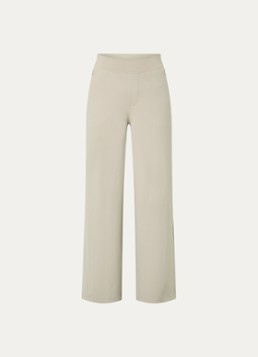 Ninepine Dames Asana high waist wide fit broek met ritszakken in de kleur Beige, maat: W32/L30