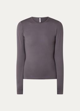 Ninepine Dames Longsleeve van jersey in de kleur Taupe, maat: xxl