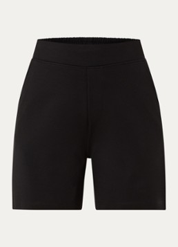 Ninepine Dames Mid waist straight fit korte broek met steekzakken in de kleur Zwart, maat: XXL