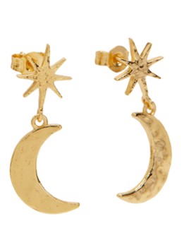 Ottoman Hands Dames Moon and Star oorstekers verguld