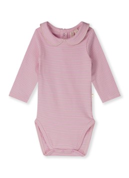 Gray Label Meisjes Romper met kraag en streepprint in de kleur Lichtroze, maat: 9M-12M=74