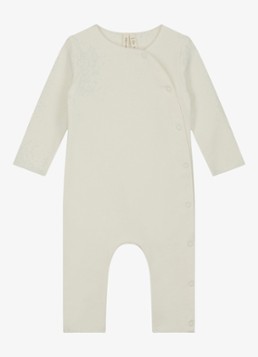 Gray Label Jongens Romper in katoenblend met ronde halse in de kleur Gebroken wit, maat: 6-9M=68