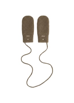 Gray Label Meisjes Grofgebreide wanten van wol in de kleur Bruin, maat: 0M-6M=68