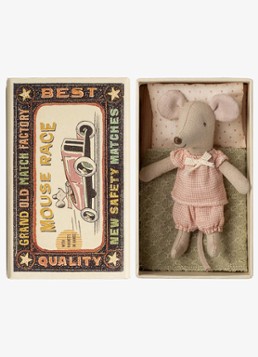 Maileg Little sister knuffel muis in geschenkdoos 13 cm in de kleur Wit, maat: 1MAAT