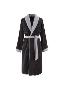BOSS Dames Lord badjas van katoen - unisex in de kleur Diepzwart