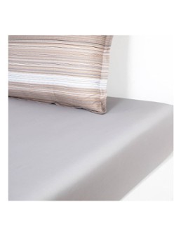 BOSS Metastripe hoeslaken van katoensatijn 120TC, hoekhoogte 30 cm Grijs - Deal