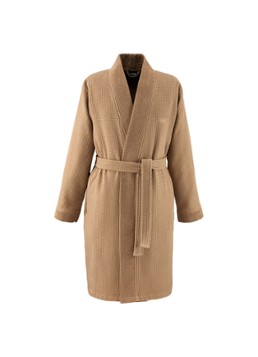 BOSS Dames Onsen badjas in de kleur Camel