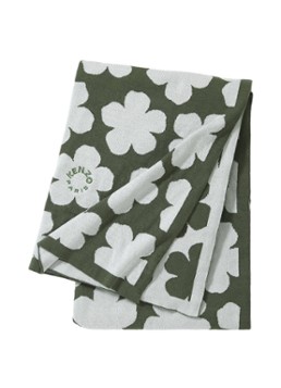 KENZO K Hanadot plaid met bloemenprint 130 x 170 cm Khaki