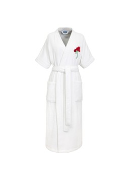 KENZO Dames K Roses badjas met borduring in de kleur Wit