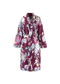 KENZO Dames K Bouquet badjas met bloemenprint in de kleur Aubergine