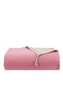 Iosis Pigment plaid van linnen 135 x 180 cm Roze - Deal