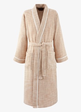 Yves Delorme Dames Léo badjas van katoen - unisex in de kleur Beige