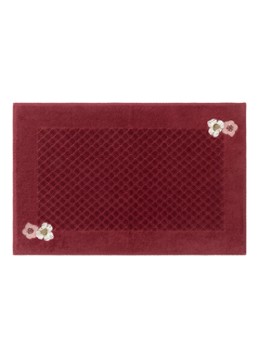 Yves Delorme Corolles badmat 55 x 90 cm Donkerrood - Deal