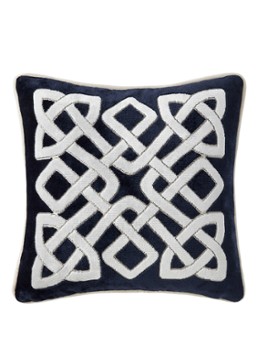 Yves Delorme Entrelac sierkussenhoes 45 x 45 cm Donkerblauw - Deal