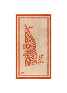 Yves Delorme Leopard strandlaken van katoen 90 x 160 cm Oranje - Deal
