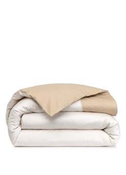 Yves Delorme Apollon dekbedovertrek van katoensatijn 120TC - exclusief kussenslopen Beige - Deal