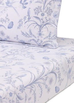 Yves Delorme Herbier hoeslaken 120TC, hoekhoogte 35 cm Blauw - Deal