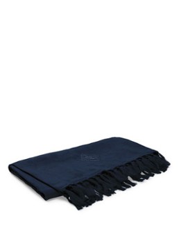 Ralph Lauren Penthouse plaid van linnensatijn 140 x 180 cm Donkerblauw