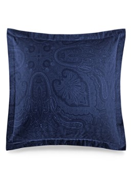 Ralph Lauren Doncaster Ruffle kussensloop van katoensatijn Donkerblauw - Deal