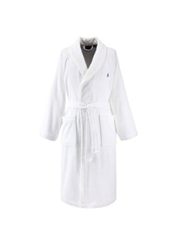 Ralph Lauren Dames Polo Player badjas - unisex in de kleur Wit