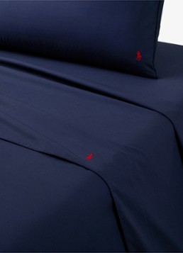 Ralph Lauren Polo Player laken van katoen perkal 80TC Blauw