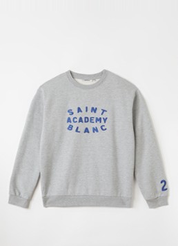 Saint Blanc Jongens Academy sweater met logoborduring in de kleur Grijsmele, maat: 10J=140