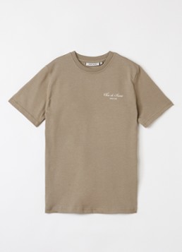 Saint Blanc Jongens Avenue T-shirt met front- en backprint in de kleur Khaki, maat: 10J=140