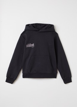 Saint Blanc Jongens Full Service hoodie met logoborduring in de kleur Grijsmele, maat: 12J=152