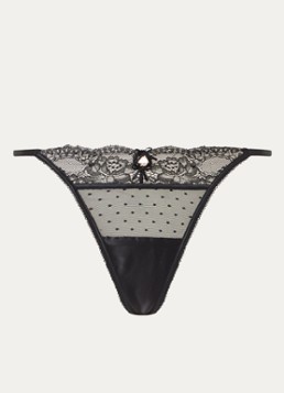 Lounge Dames Adelyn string van mesh in de kleur Zwart, maat: XL