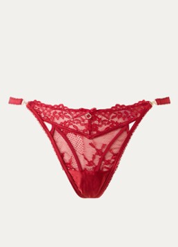 Lounge Dames Adore string van kant in de kleur Rood, maat: L