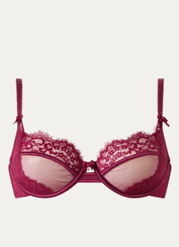 Lounge Dames Marcelina balconette bh met kant in de kleur Bordeauxrood, maat: C80