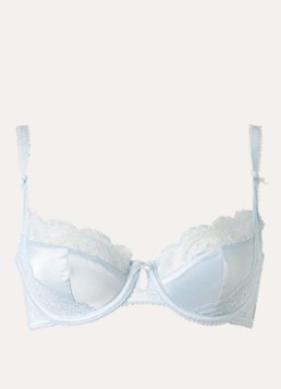 Lounge Dames Scandal balconette bh van satijn met padding in de kleur Lichtblauw, maat: C80