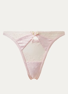 Lounge Dames Caia string van mesh in de kleur Lichtroze, maat: XL