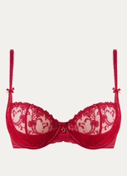 Lounge Dames Valentina beugel bh van mesh in de kleur Donkerrood, maat: B80