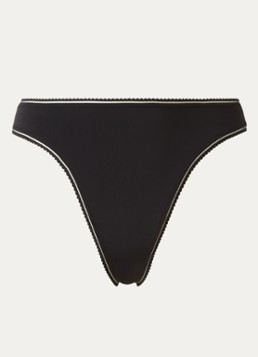 Lounge Dames Naadloze string in de kleur Zwart, maat: XL