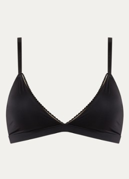Lounge Dames Triangle bralette met mesh in de kleur Zwart, maat: S