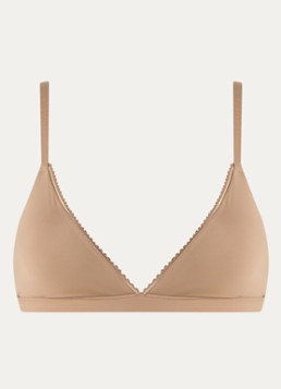 Lounge Dames Triangle bralette met mesh in de kleur Lichtbruin, maat: S