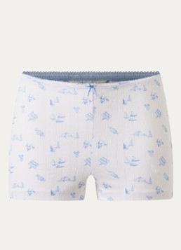 Lounge Dames Loose fit pyjamabroek met print in de kleur Wit, maat: XL